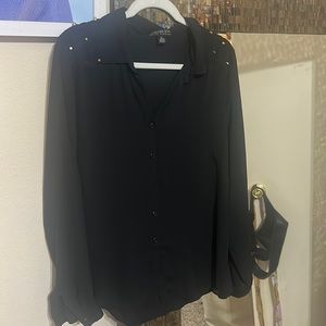 Black button down plus size